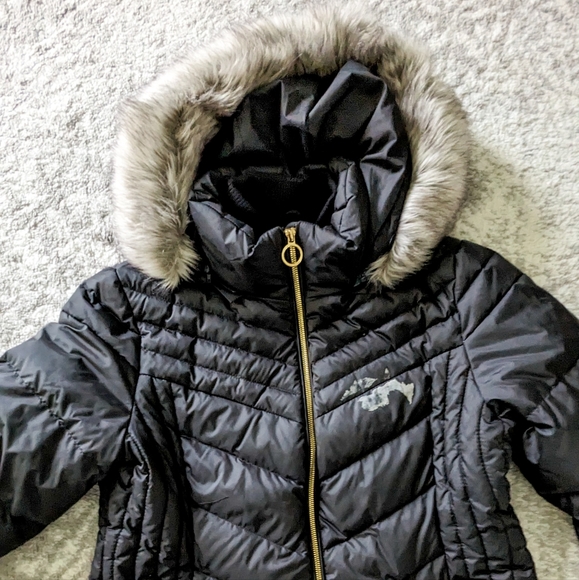 Anne Klein Women's Winter Puffer Parka Jacket Faux Fur Hooded, Large, Black - Picture 2 of 11